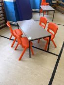 Nursery Table with 4 x Plastic Chairs