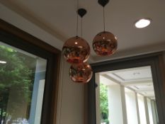 3 x Copper Effect Pendant Lampshades