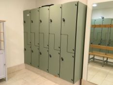 Bank of 10 Changing Room Lockers