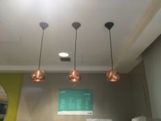 3 x Copper Effect Pendant Lampshades