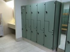 Bank of 10 Changing Room Lockers