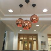 3 x Copper Effect Pendant Lampshades