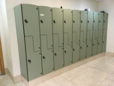 Bank of 20 Changing Room Lockers