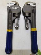 Sumo heavy duty 10" pipe wrench x2