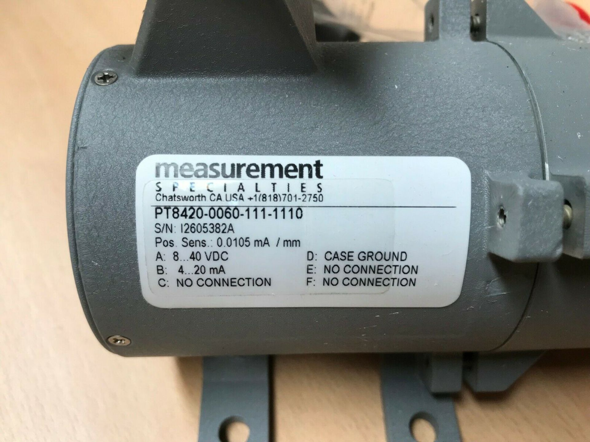 Measurement Specialties PT8420-0060-111-1110 Cable Extension Transducer - Image 2 of 2
