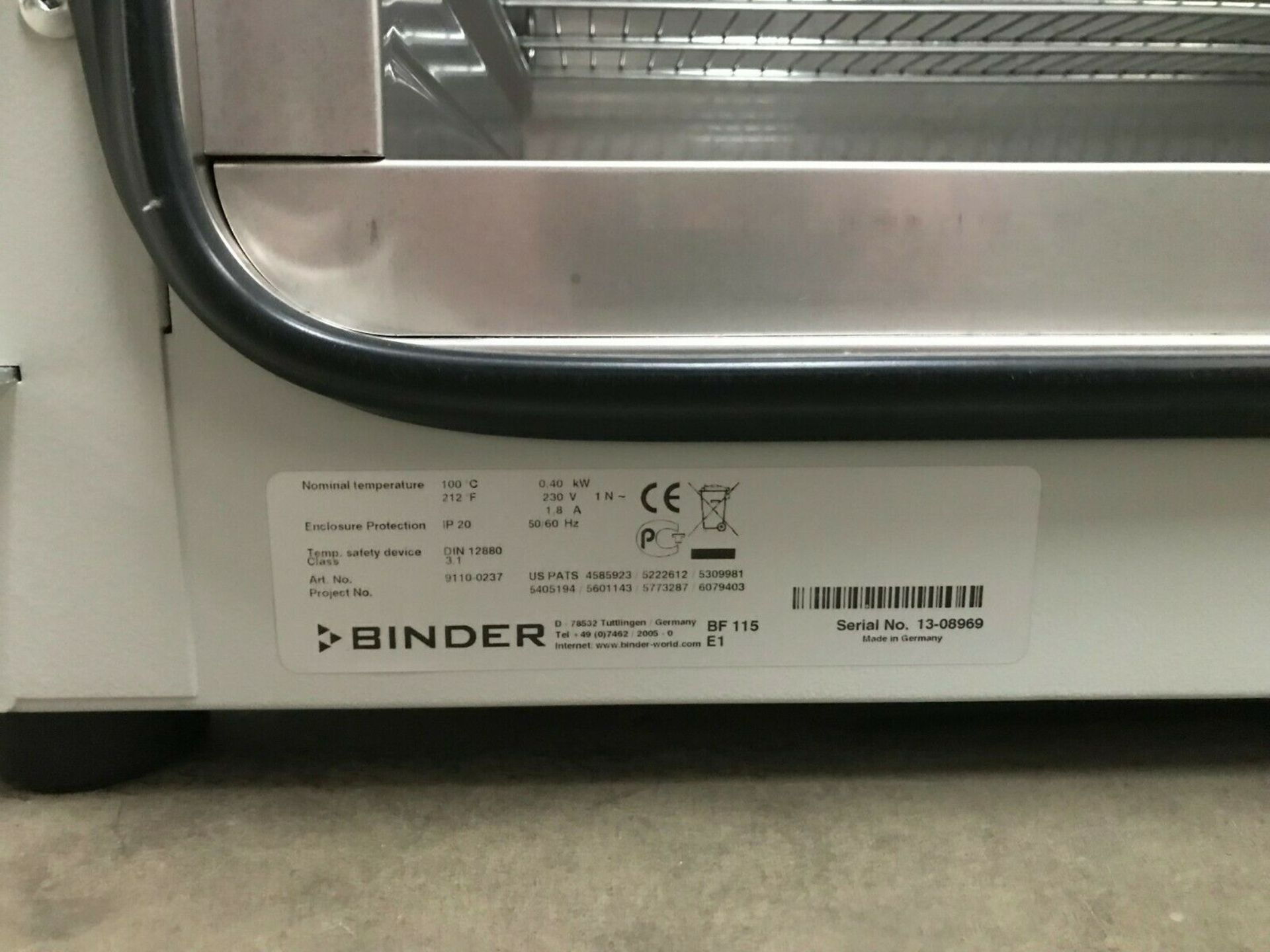 Binder BF115 Mechanical Convection Incubator - Image 5 of 6