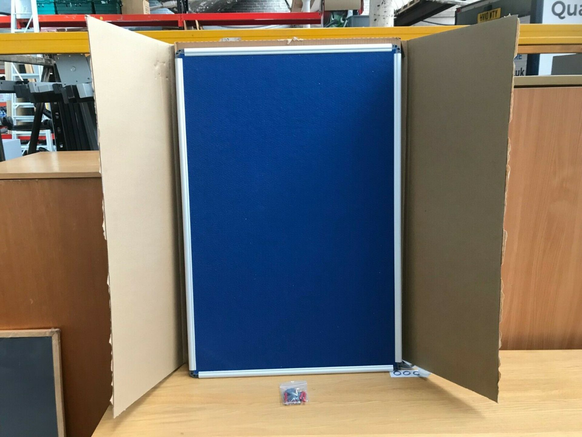 9 X Aluminium Framed Blue Felt Noticeboards, 60 x 90cm