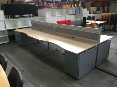 4 X Station Herman Miller Desk Pods, Dividers & Pedestal Drawers