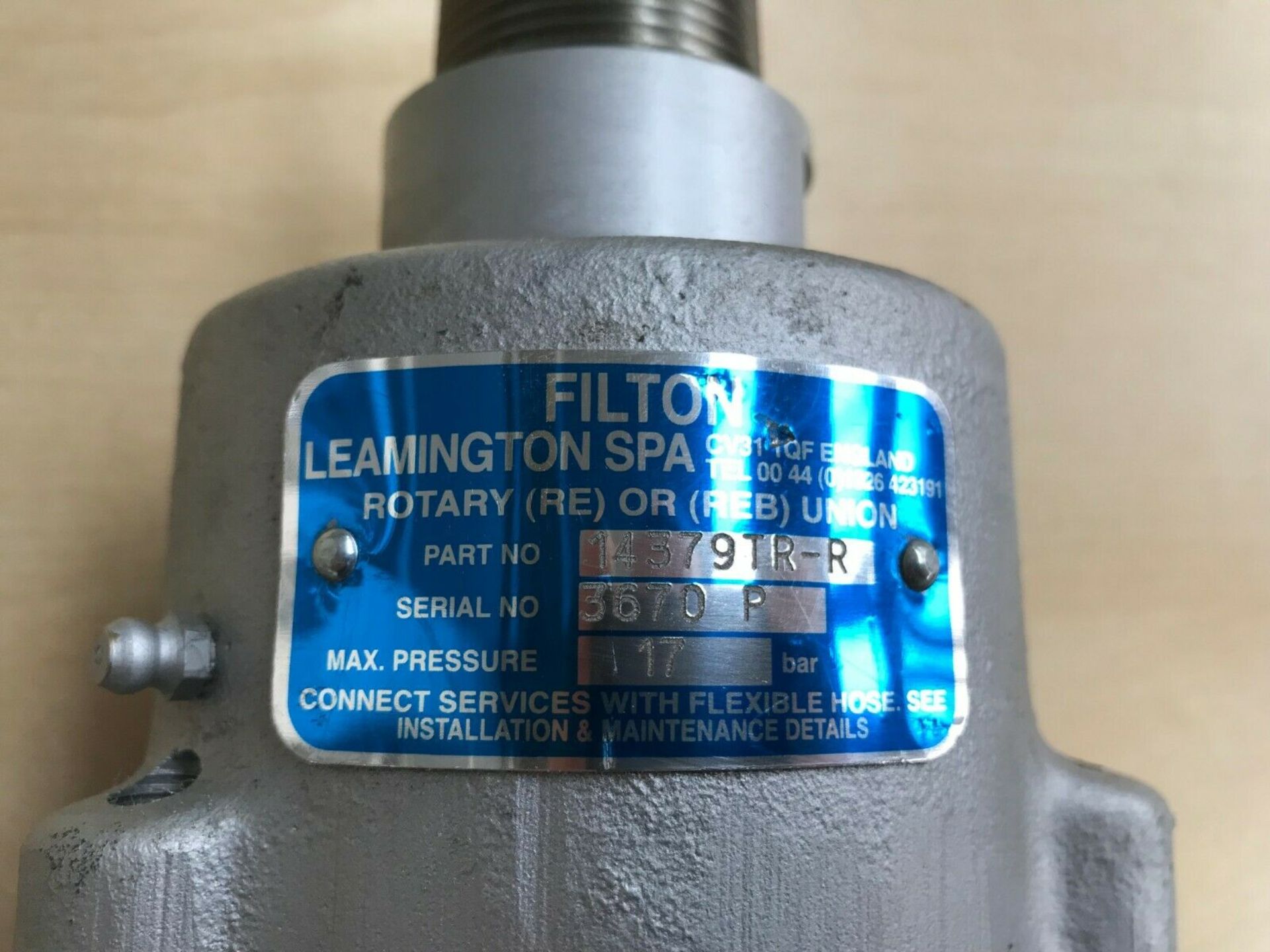 Filton 17 bar Swivel Joint or Rotary Union - Image 2 of 2