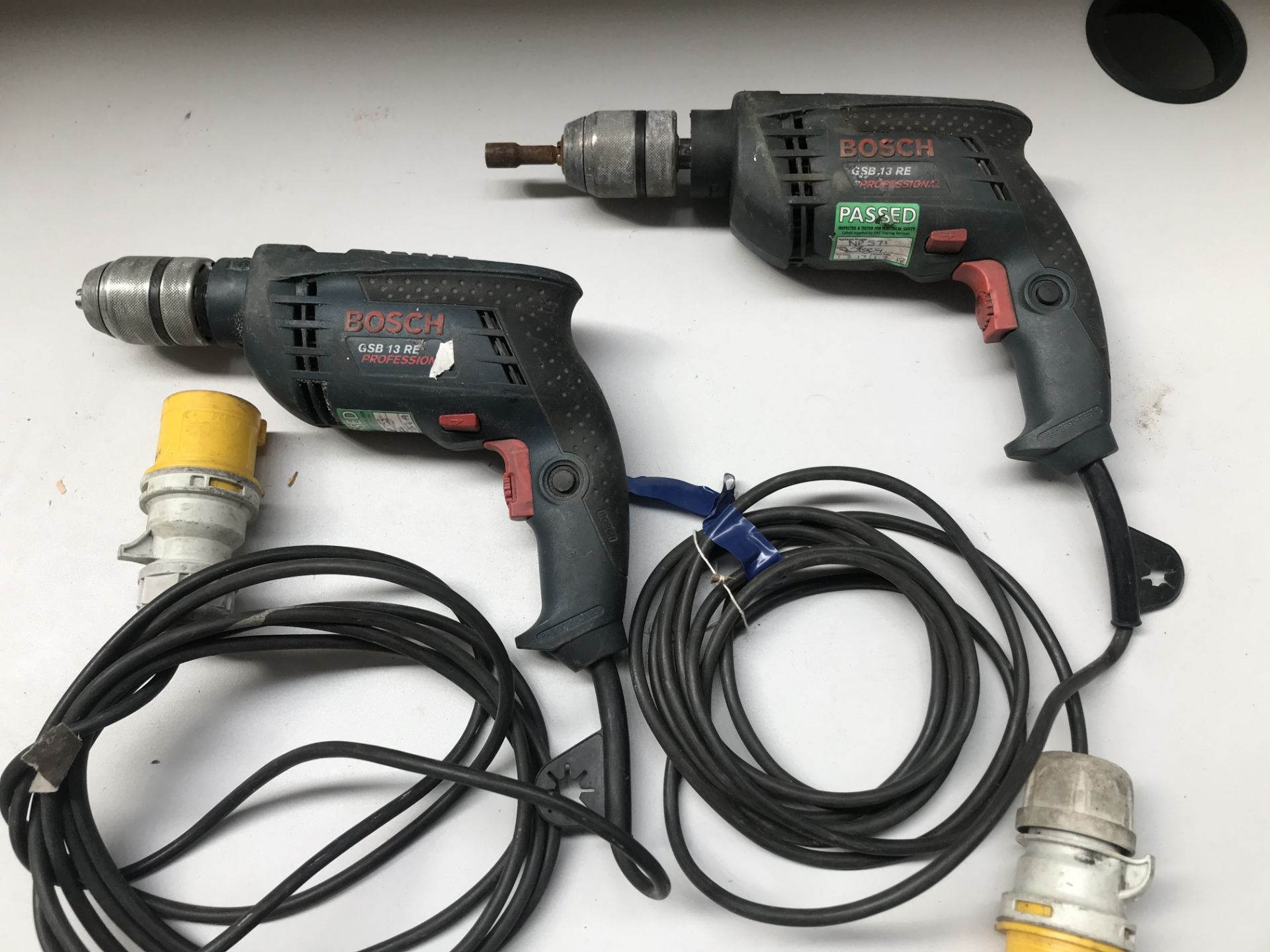 2 X Bosch GSB 13 RE 110V Drills