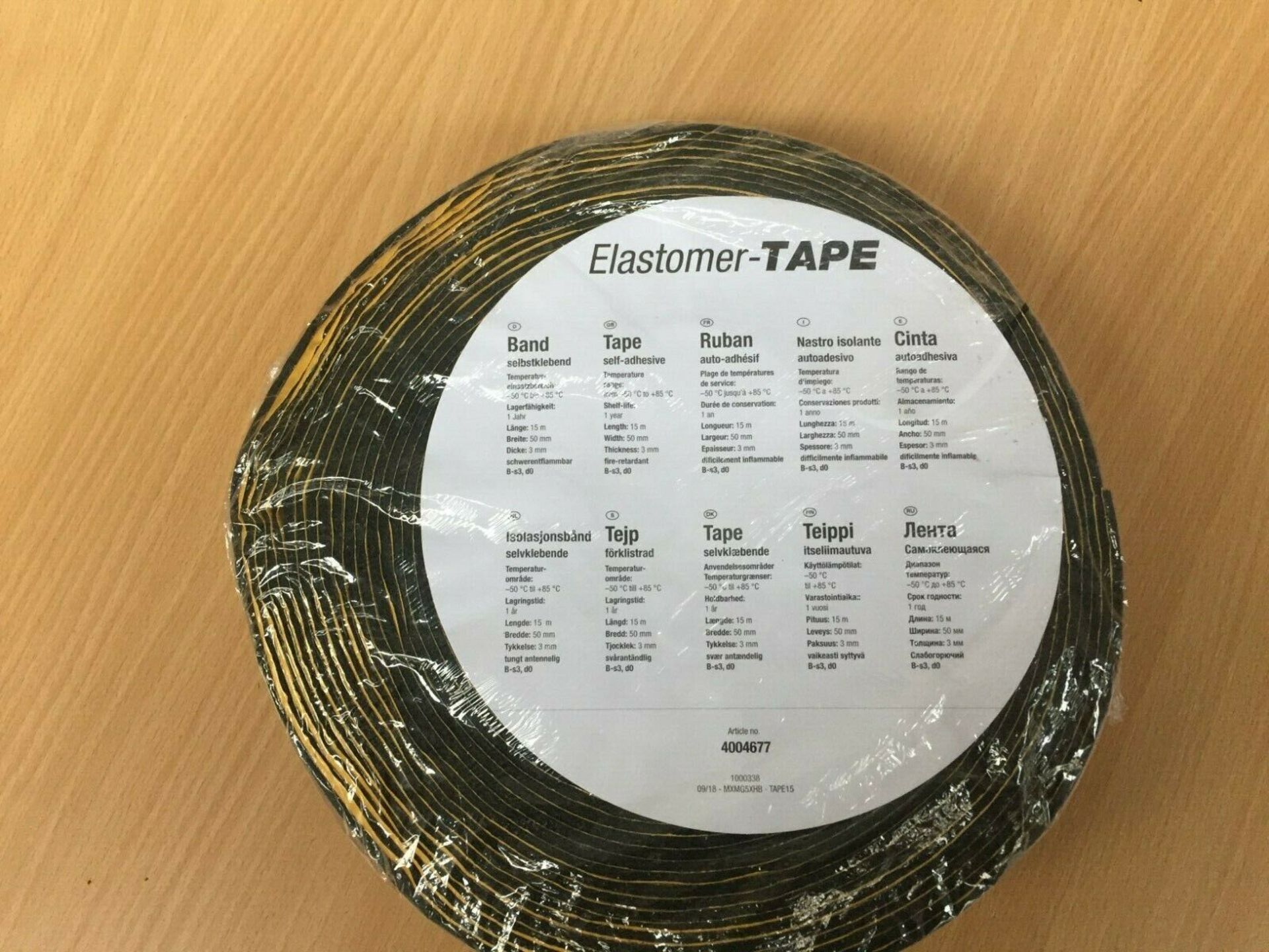 3 X 15 Metre Reels of Elastomer Tape, 50 mm x 3 mm