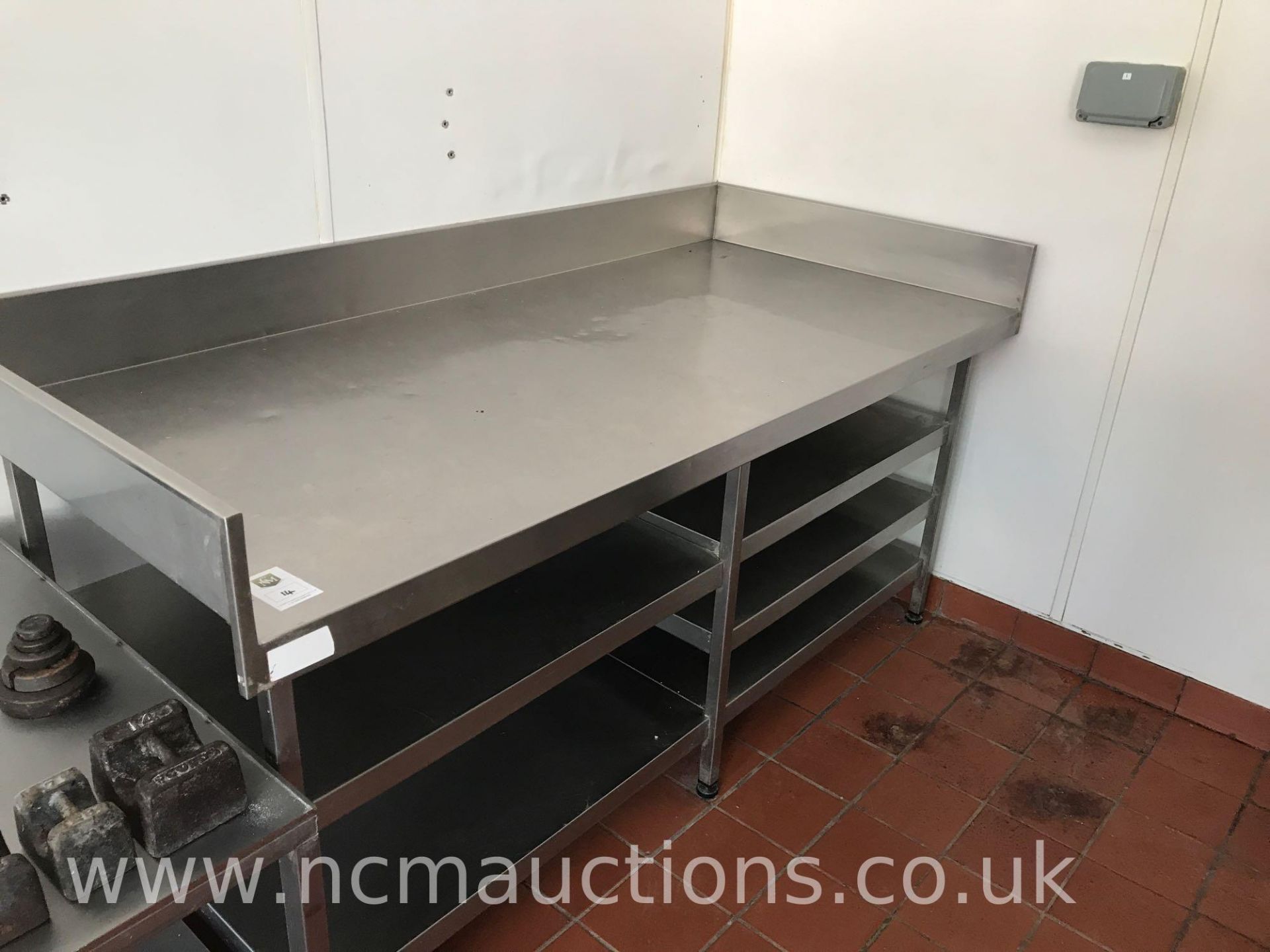 Stainless Steel Preperation Counter with Undercounter Shelves - Image 2 of 3