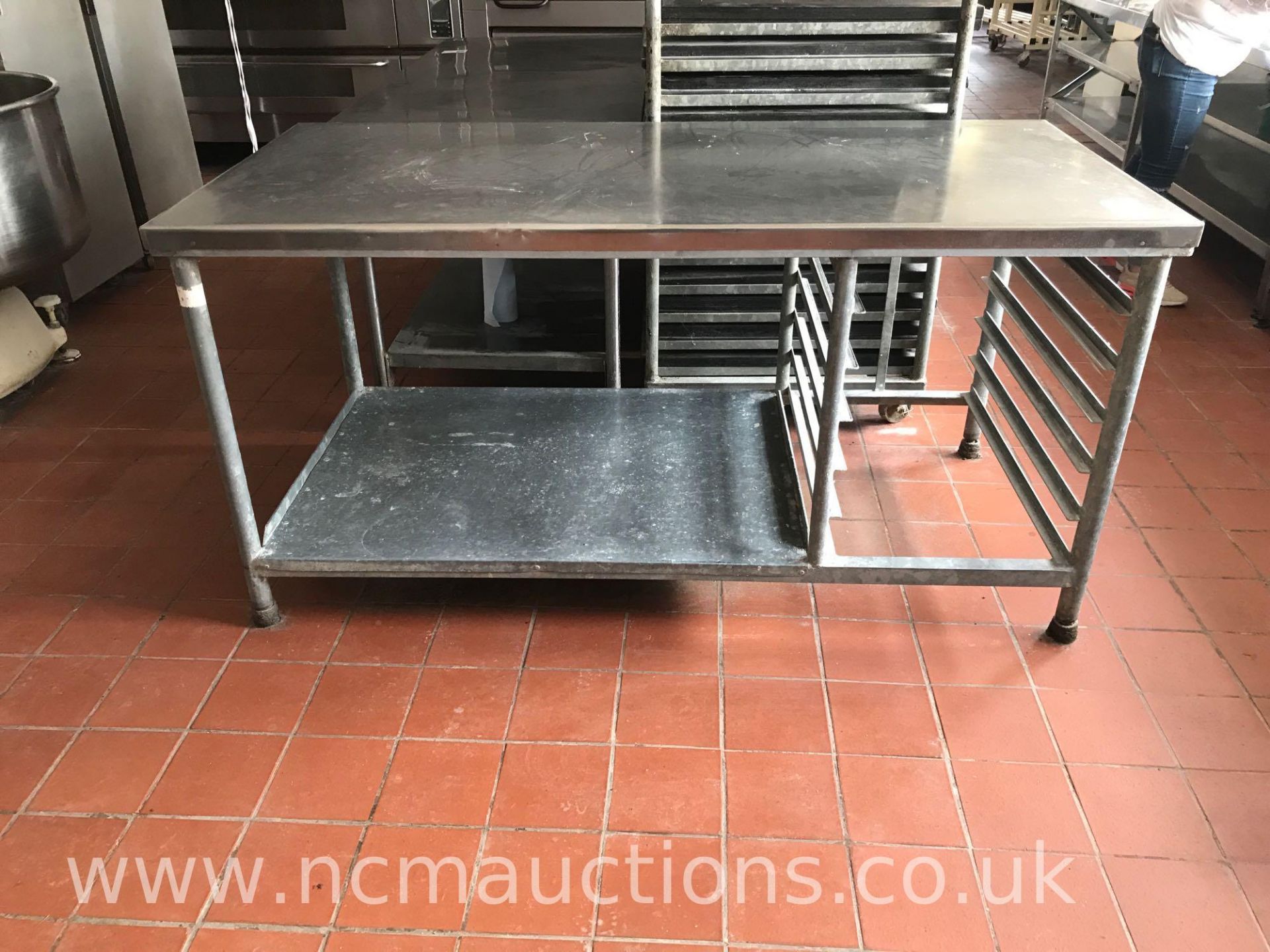 Stainless Steel Preperation Counter with Tray Storage - Image 3 of 3