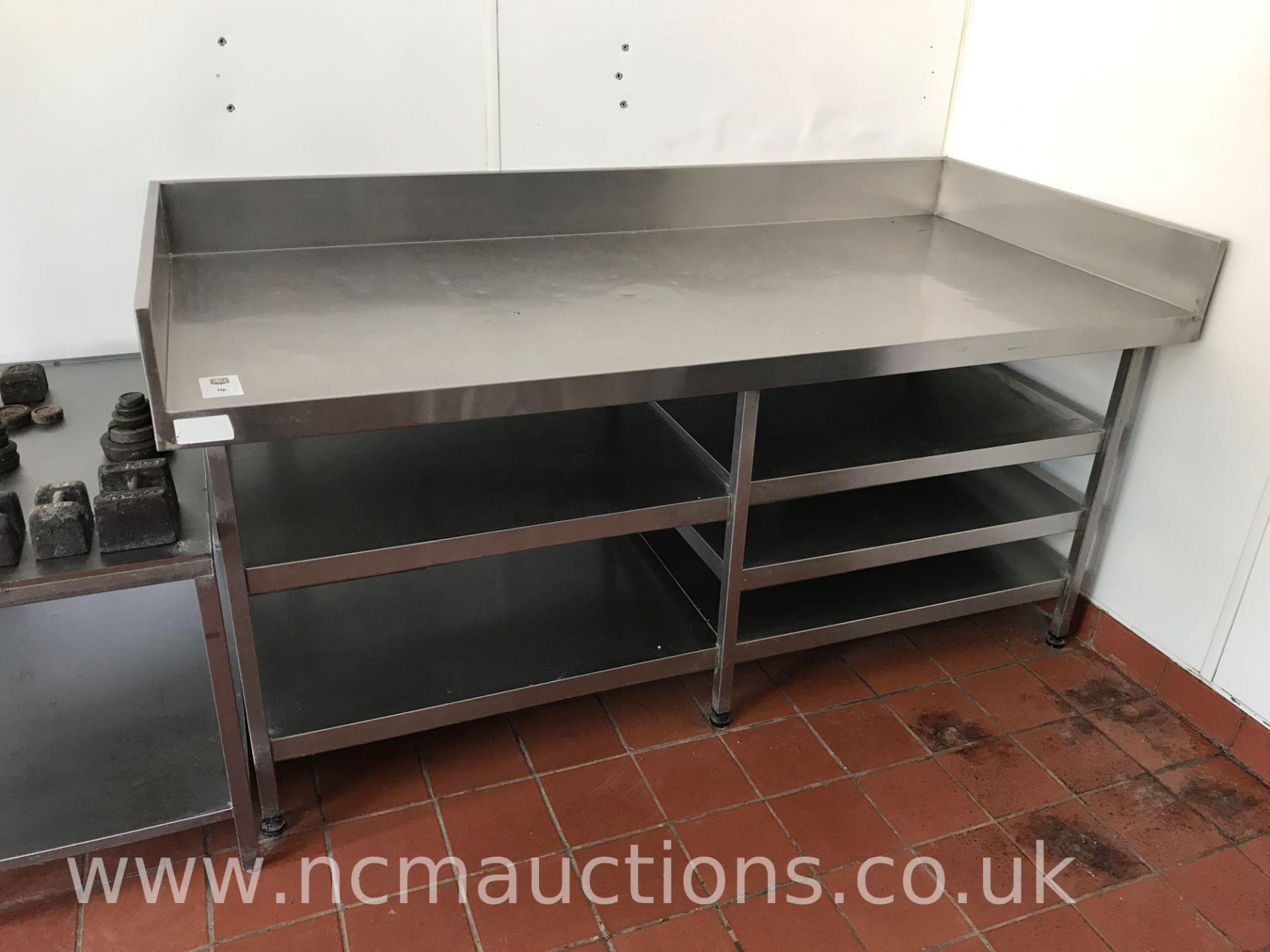 Stainless Steel Preperation Counter with Undercounter Shelves