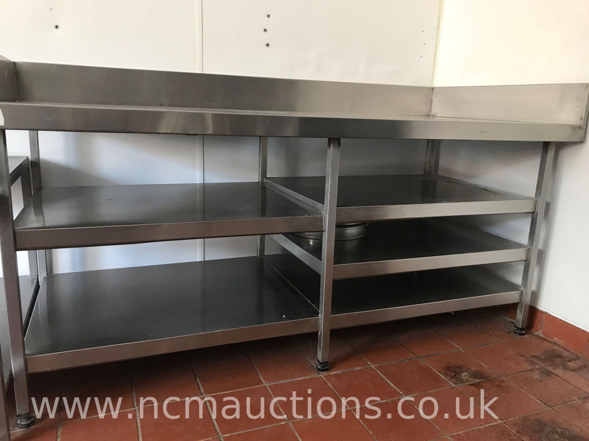 Stainless Steel Preperation Counter with Undercounter Shelves - Image 3 of 3