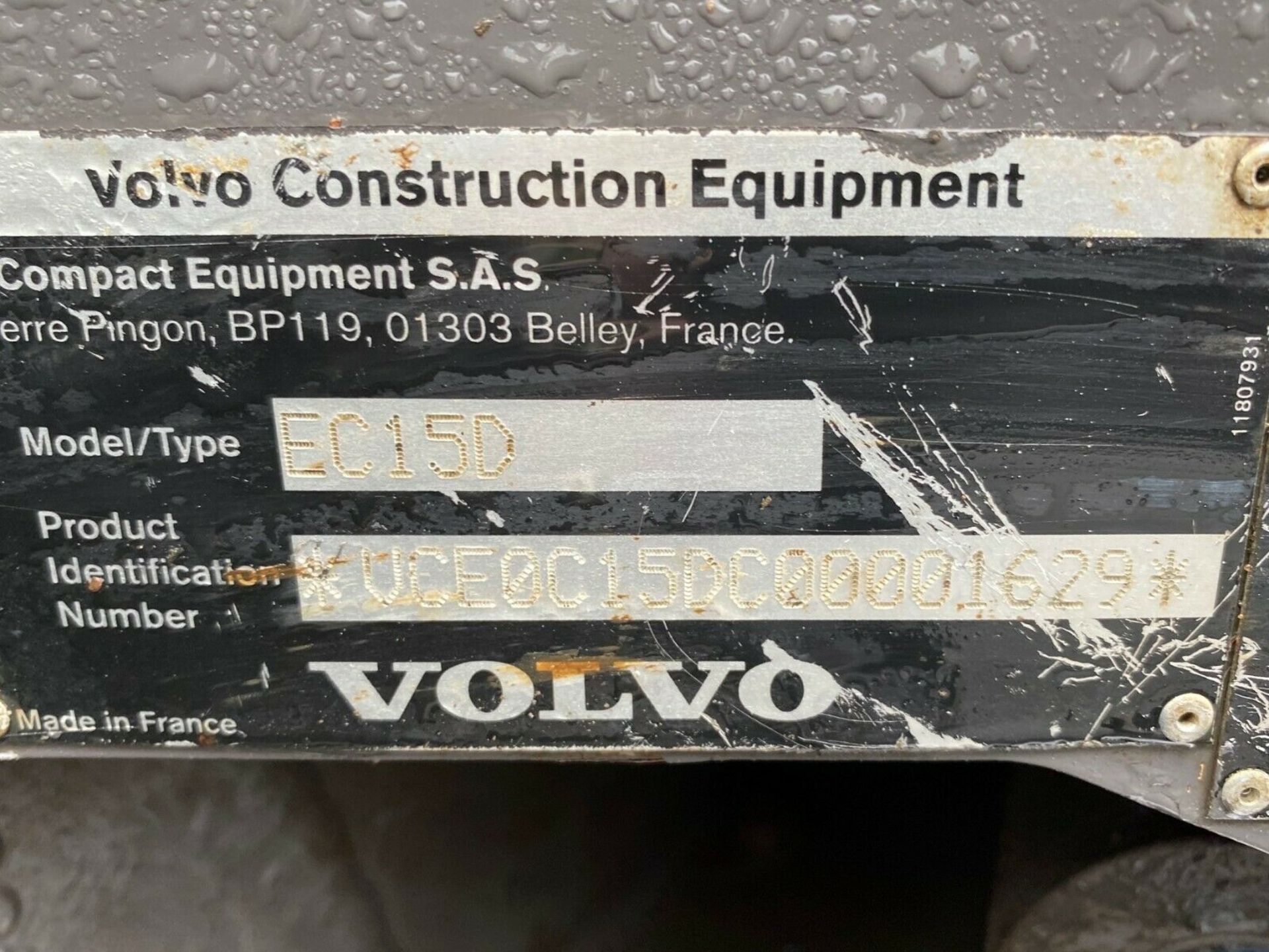 Volvo EC15D Excavator 2017 - Image 7 of 12