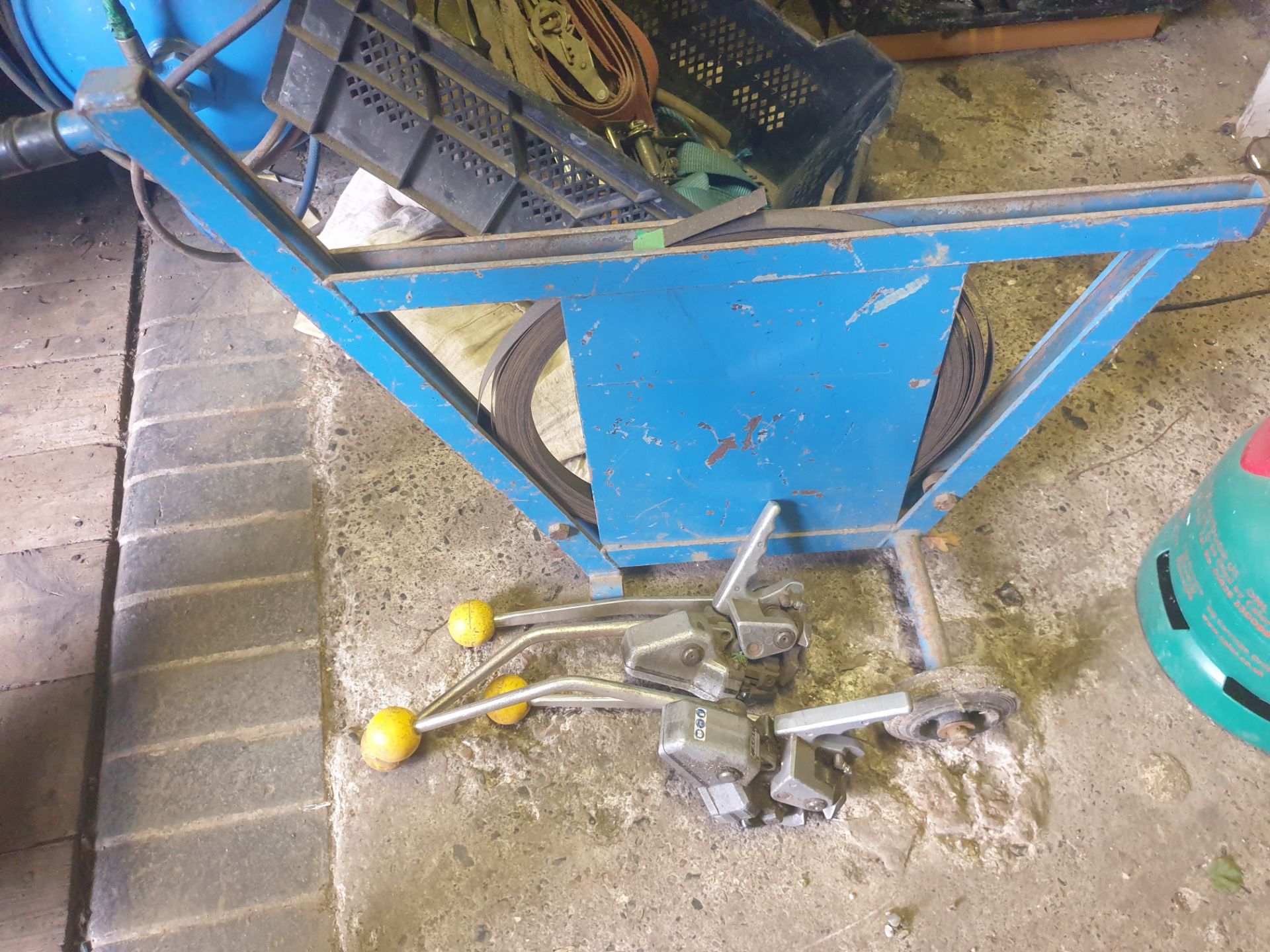 Heavy Duty Steel Stapping Tensioners x 2 Plus Trolley To Hold Stapping - Image 2 of 2