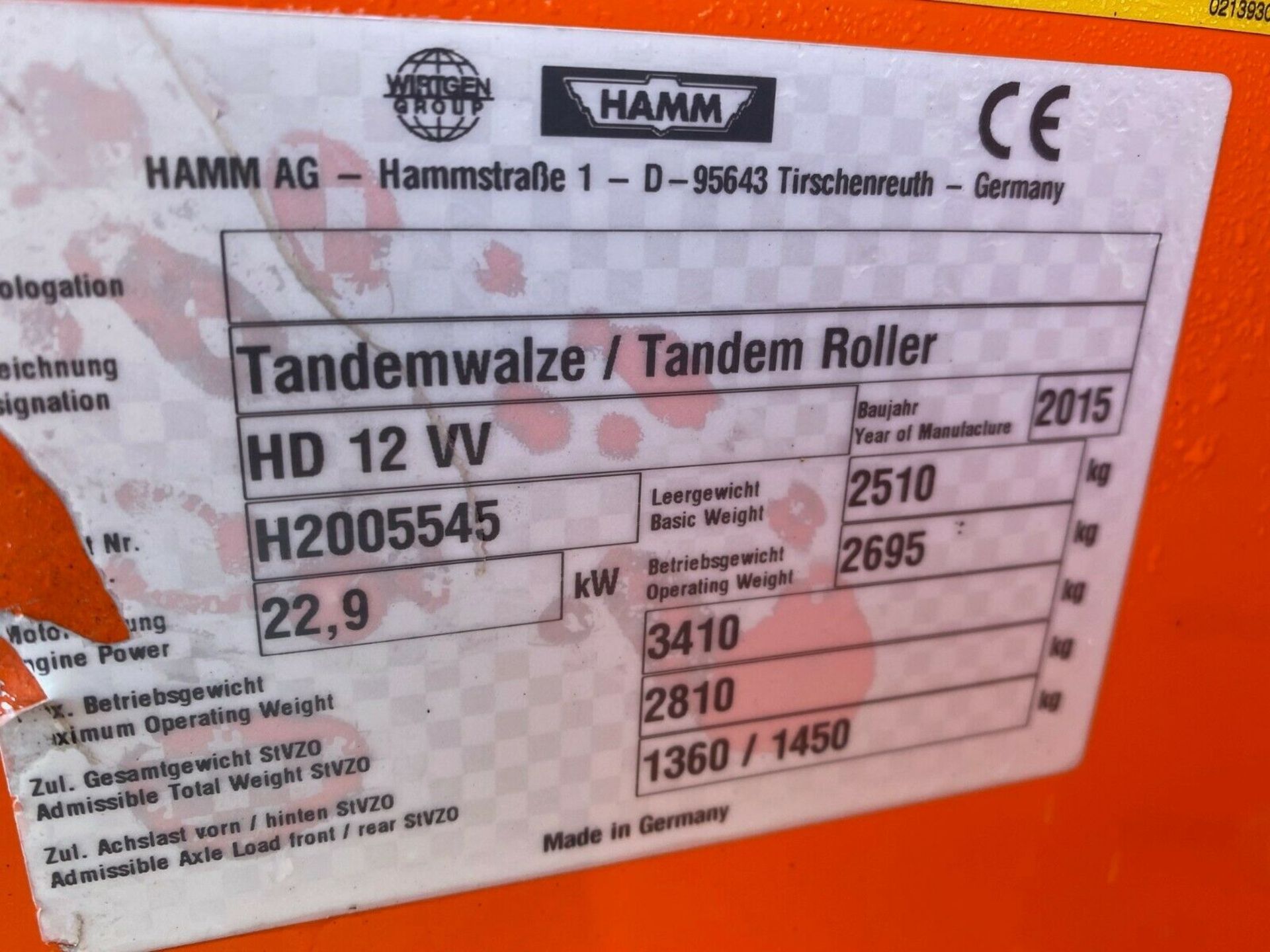 Hamm HD 12 VV Tandem Roller (2015) - Image 12 of 12