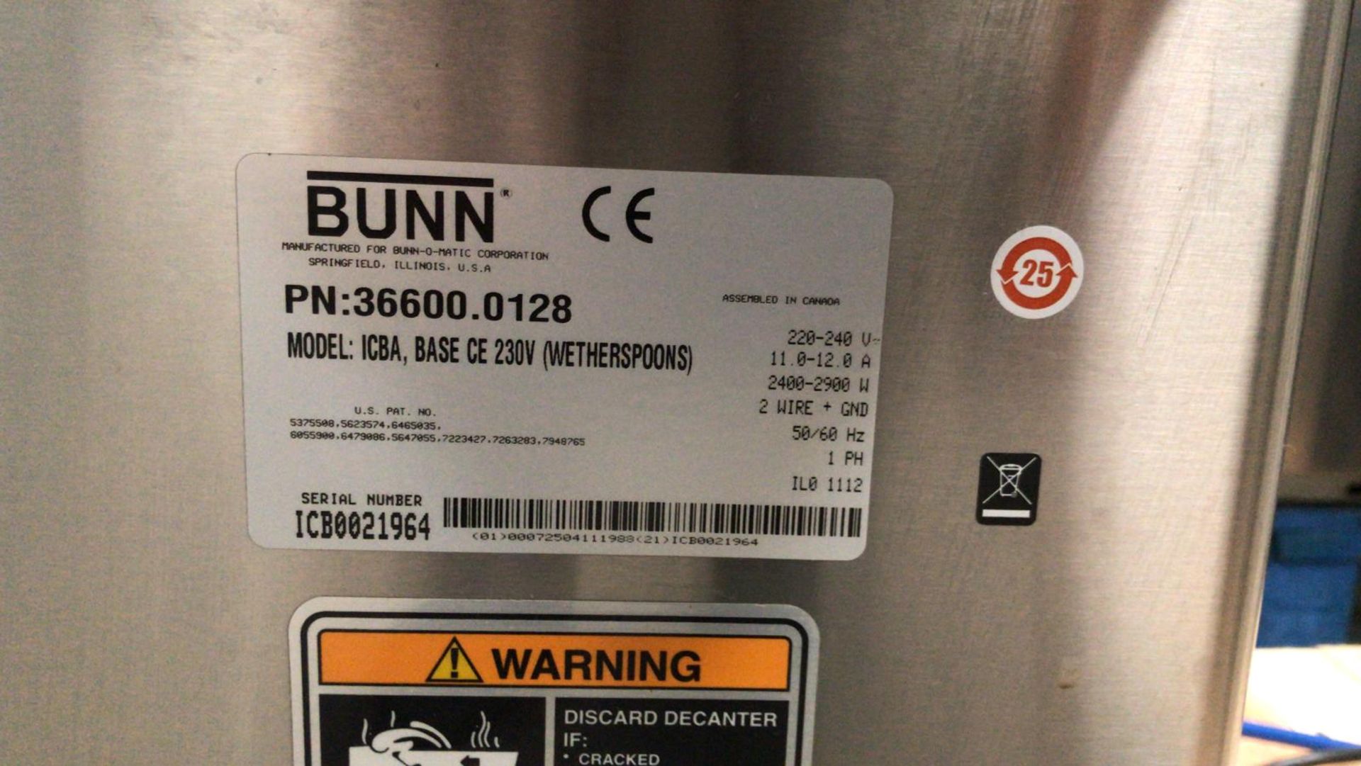 BUNN Hot Water Boiler - Image 4 of 4