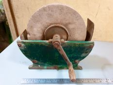 Vintage hand powered stone knife sharpener