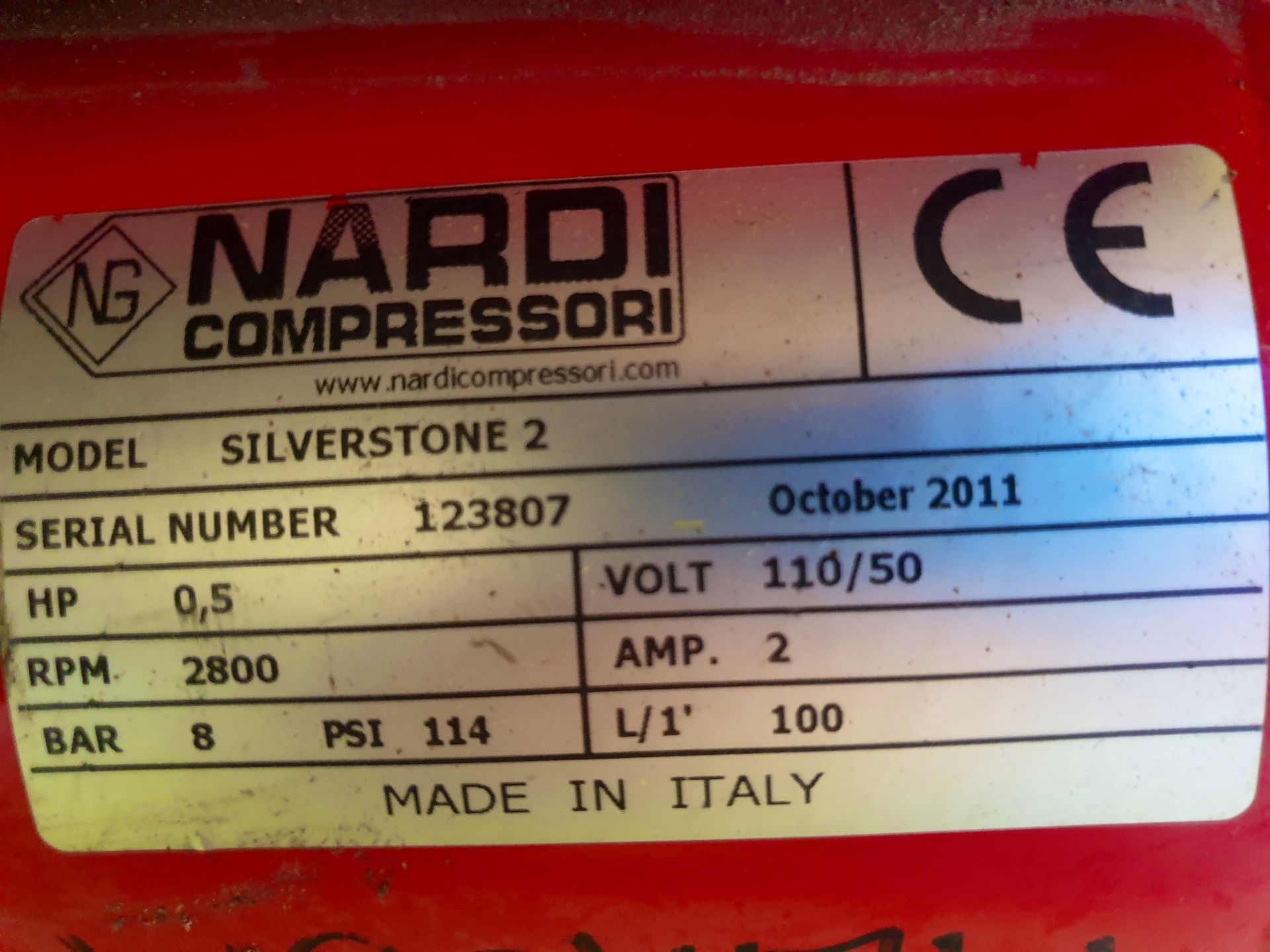 Silverstone 2: 5 Lt Nardi Oilless compressor - 110V - Image 2 of 4