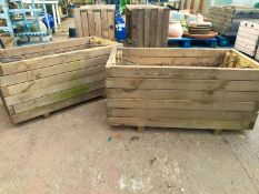 1 pair of wooden planters with rope handles - ideal for raised vegetable growing