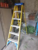 Yellow fibreglass step ladders - 5 steps