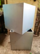 Pair of Galvanised indoor or outdoor planters 50cm cubes