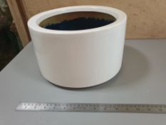 2 x White fibreglass planters - indoors - 30cm diameter x 18cm high