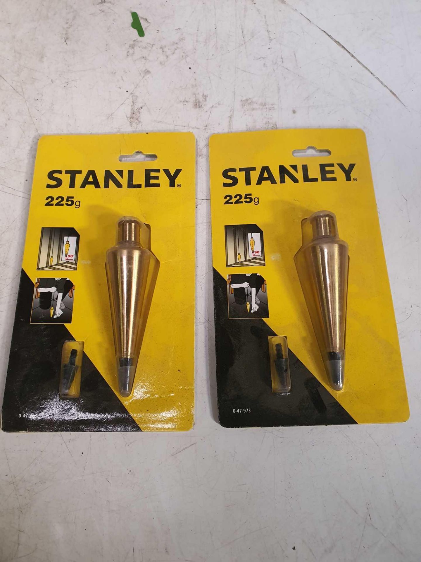 2x Stanley chalk plumb bob 225g