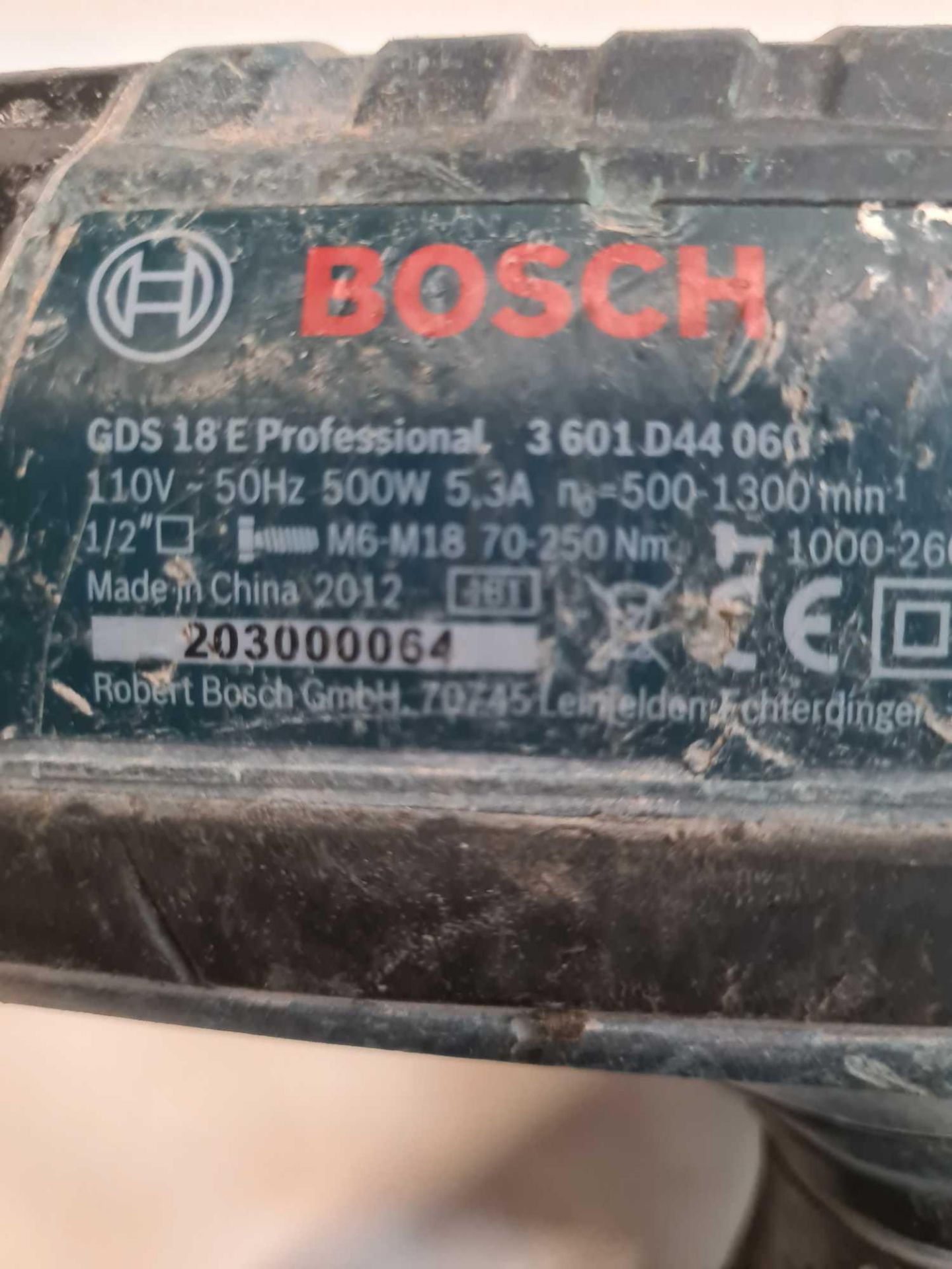 Bosch gds18 e nut gun 110volts - Image 3 of 3