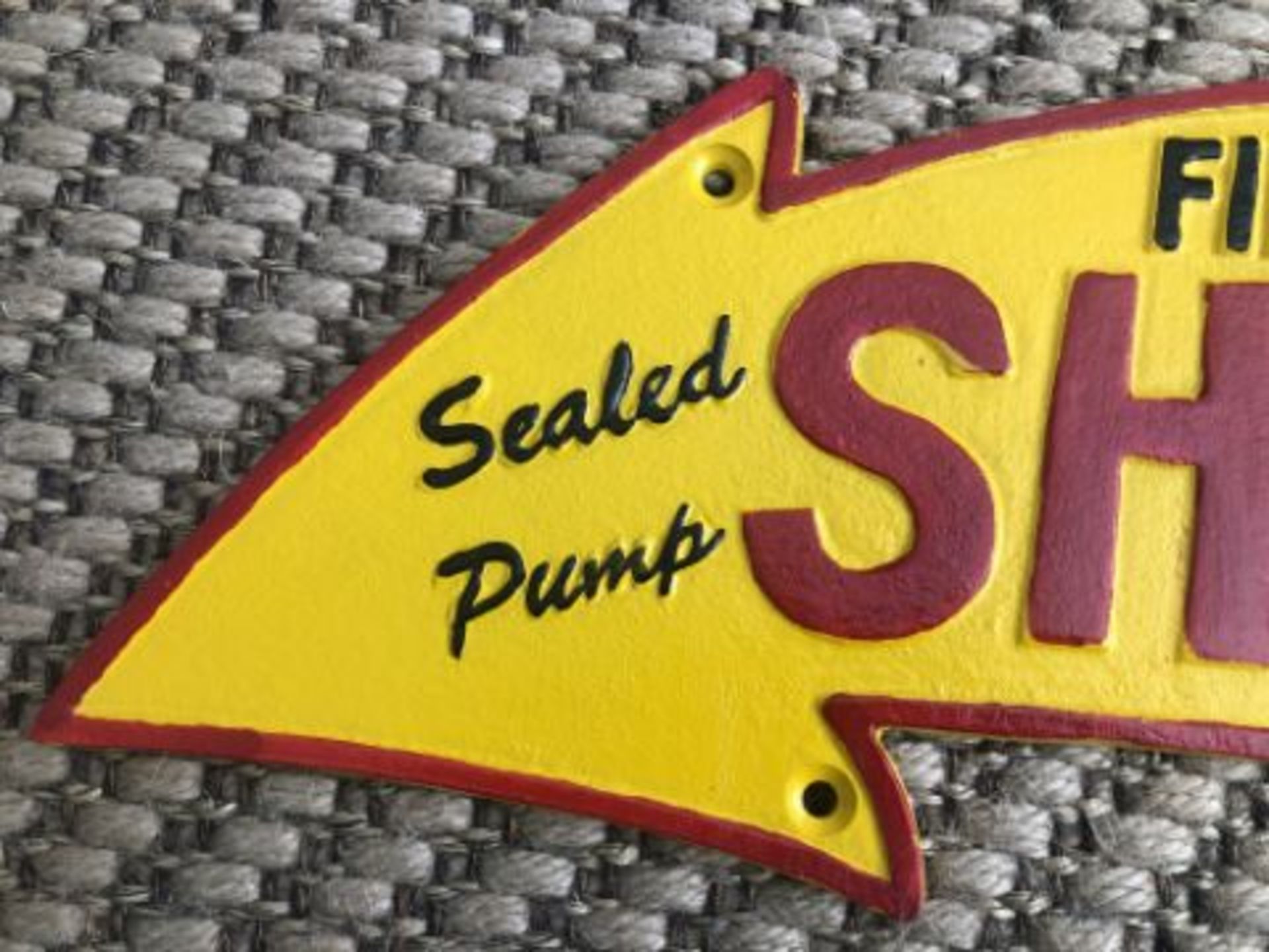 Fill Up With Shell Cast Iron Sign - Image 2 of 3