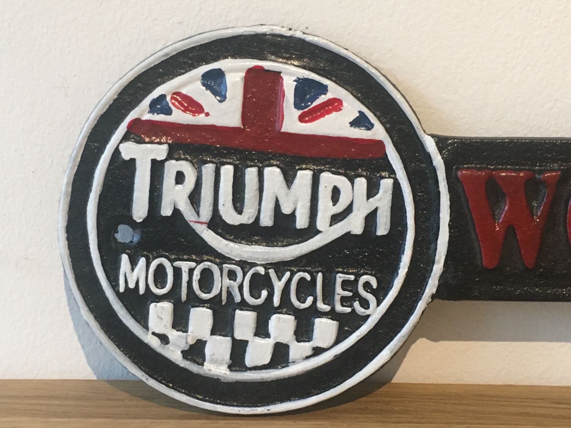 Triumph Motorcycles Cast Iron Workshop Arrow Sign - Image 2 of 3