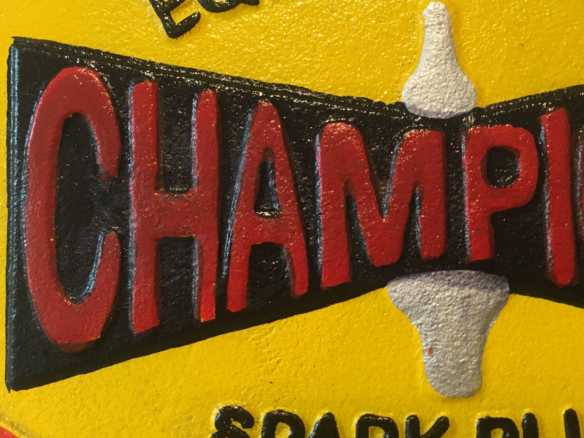 Champion 'Spark Plugs' Cast Iron Sign - Image 4 of 6