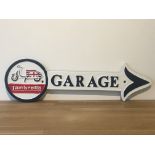 Lambretta Cast Iron Garage Arrow Sign