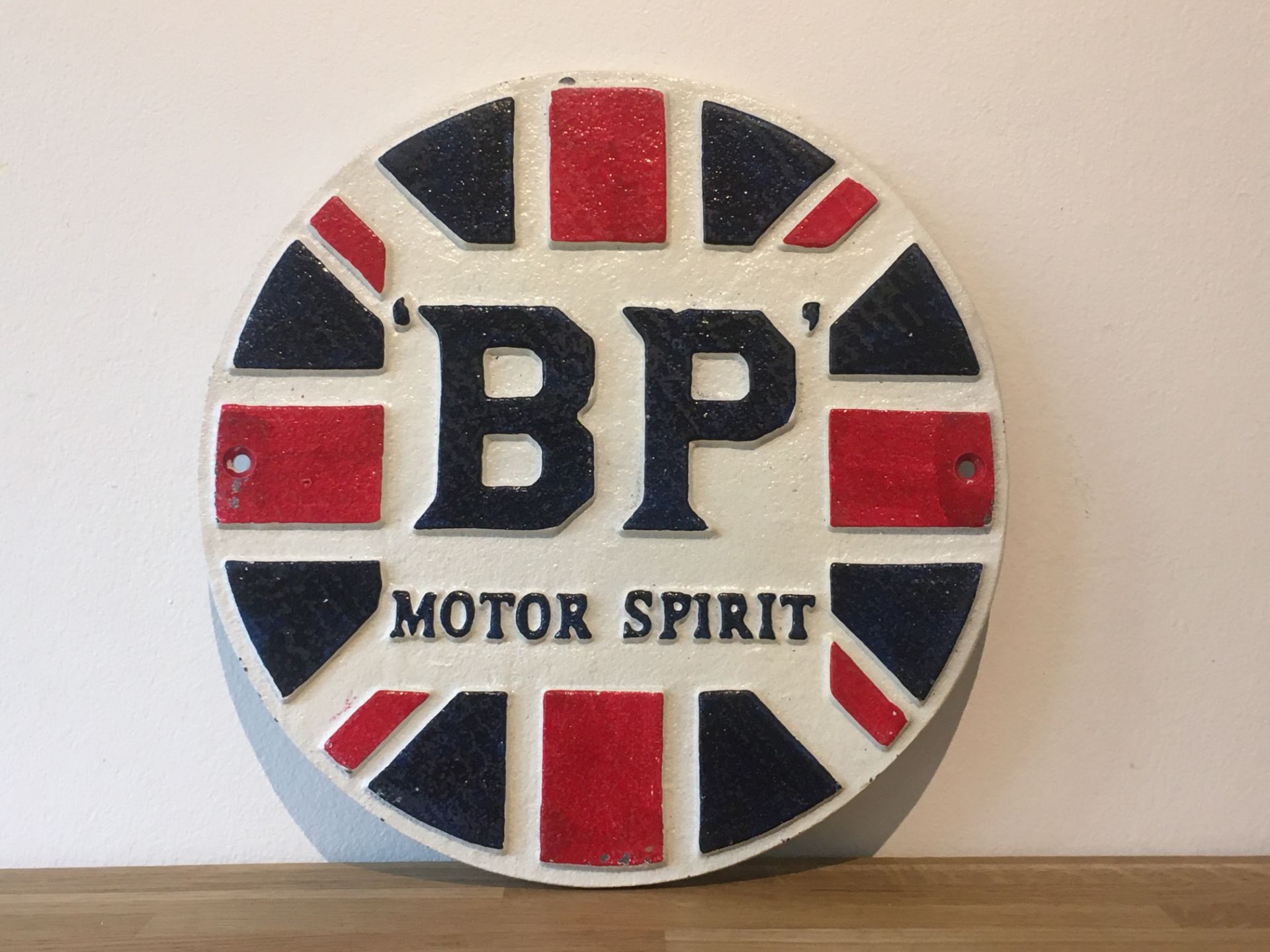 BP Motor Spirit Cast Iron Sign