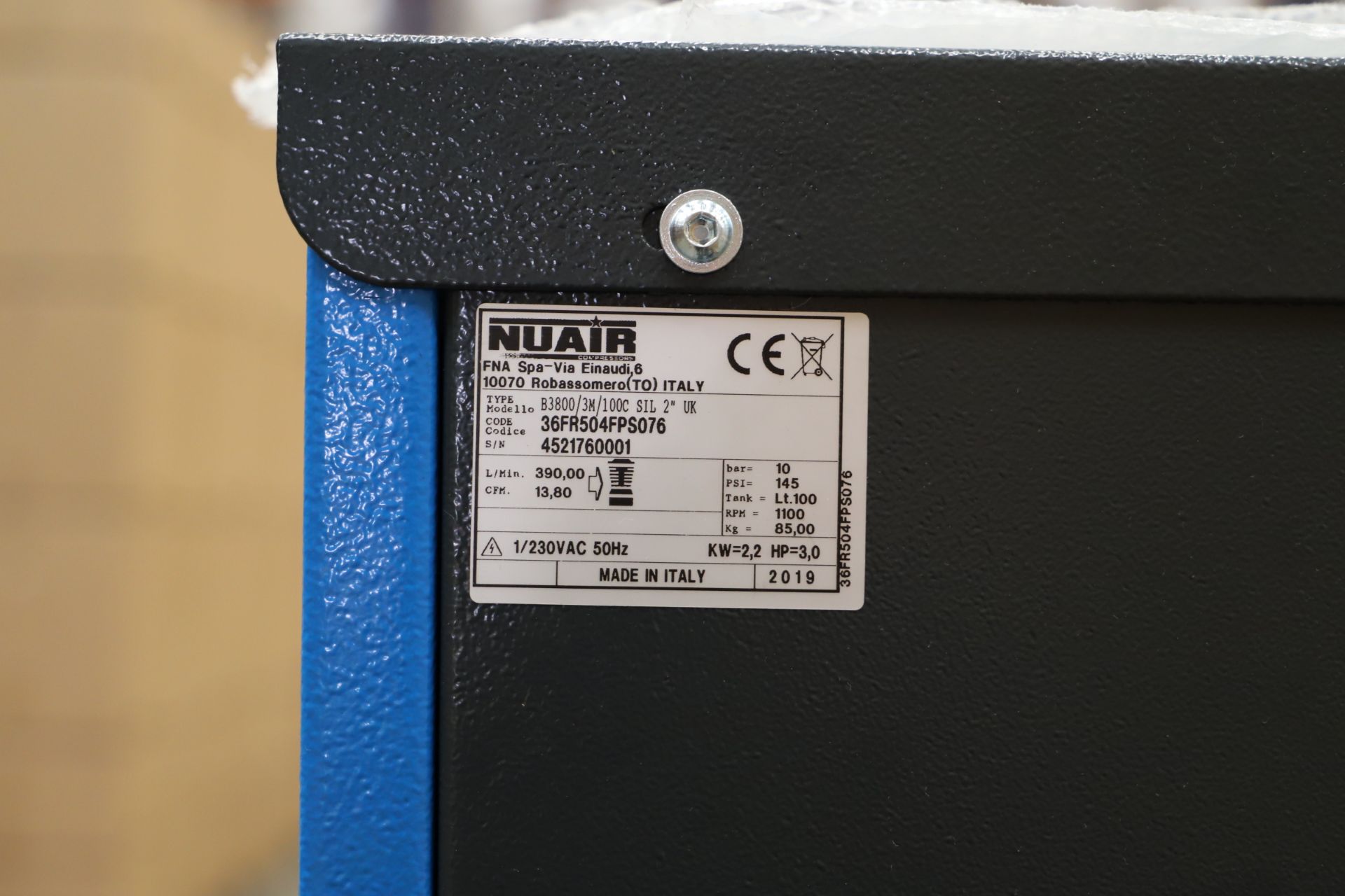 1 x NUAIR Lt.100 Silent Compressor - Image 3 of 3