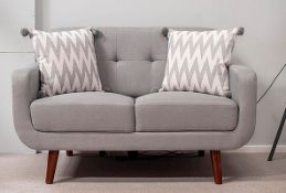 Light Grey Fabric Sofa 2 Seater
