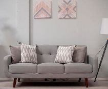 Light Grey Fabric Sofa 3 Seater