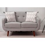 Light Grey Fabric Sofa 2 Seater