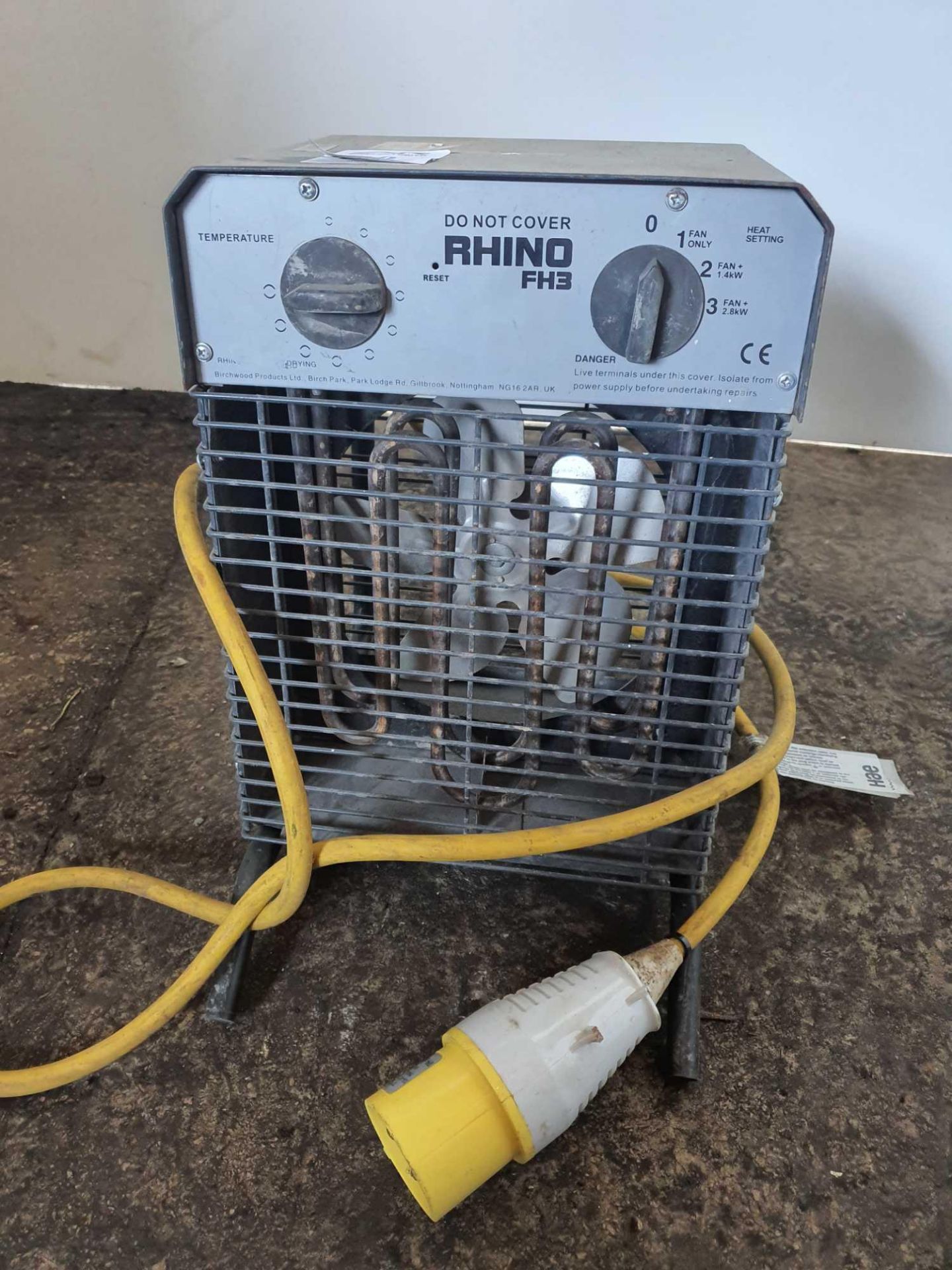 Rhino fh3 fan heater 110v