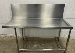 Stainless Steel Dishwasher Outlet / Exit Table with High Upstand