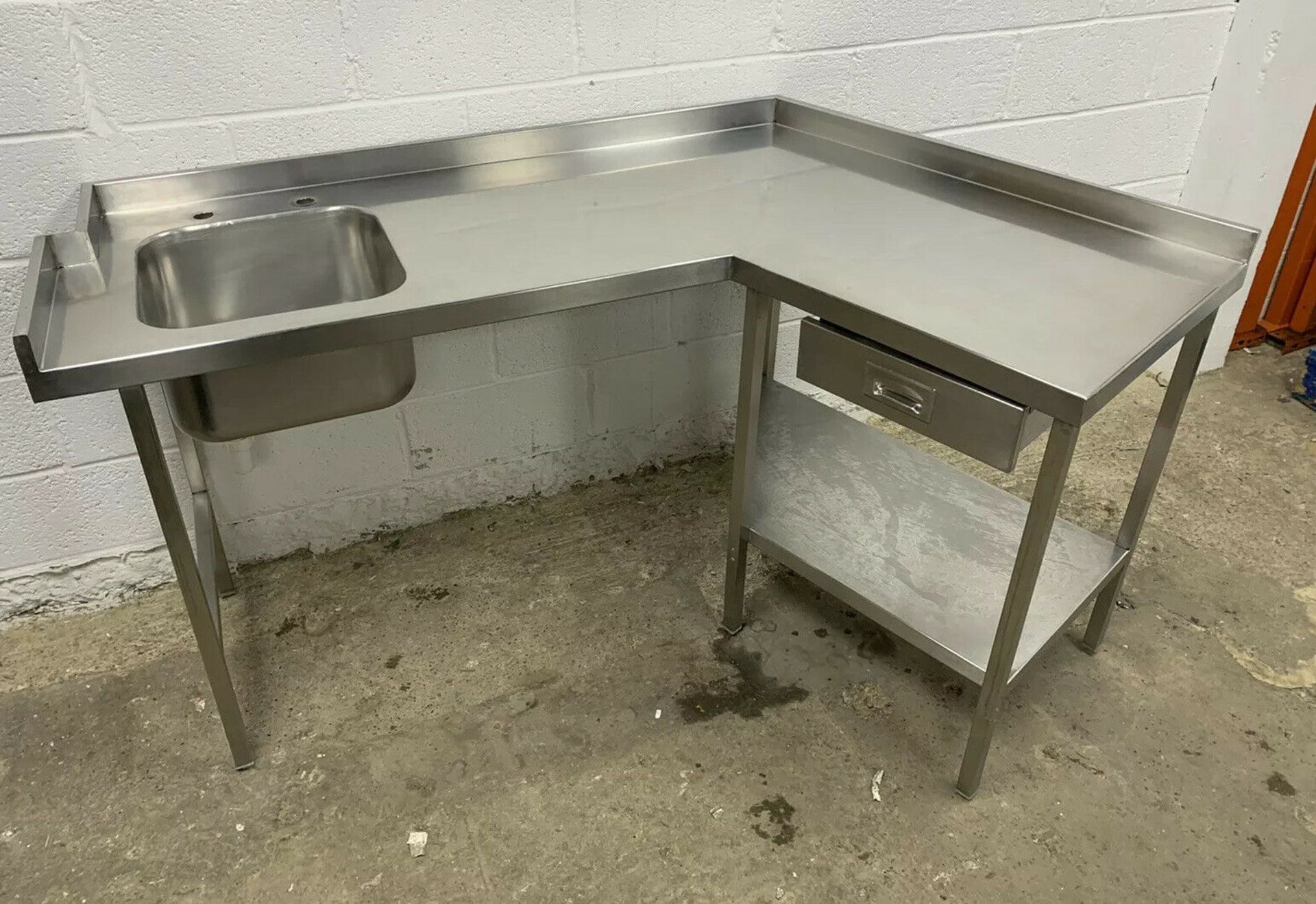 Stainless Steel Single Bowl Sink & Prep Table - Image 2 of 5