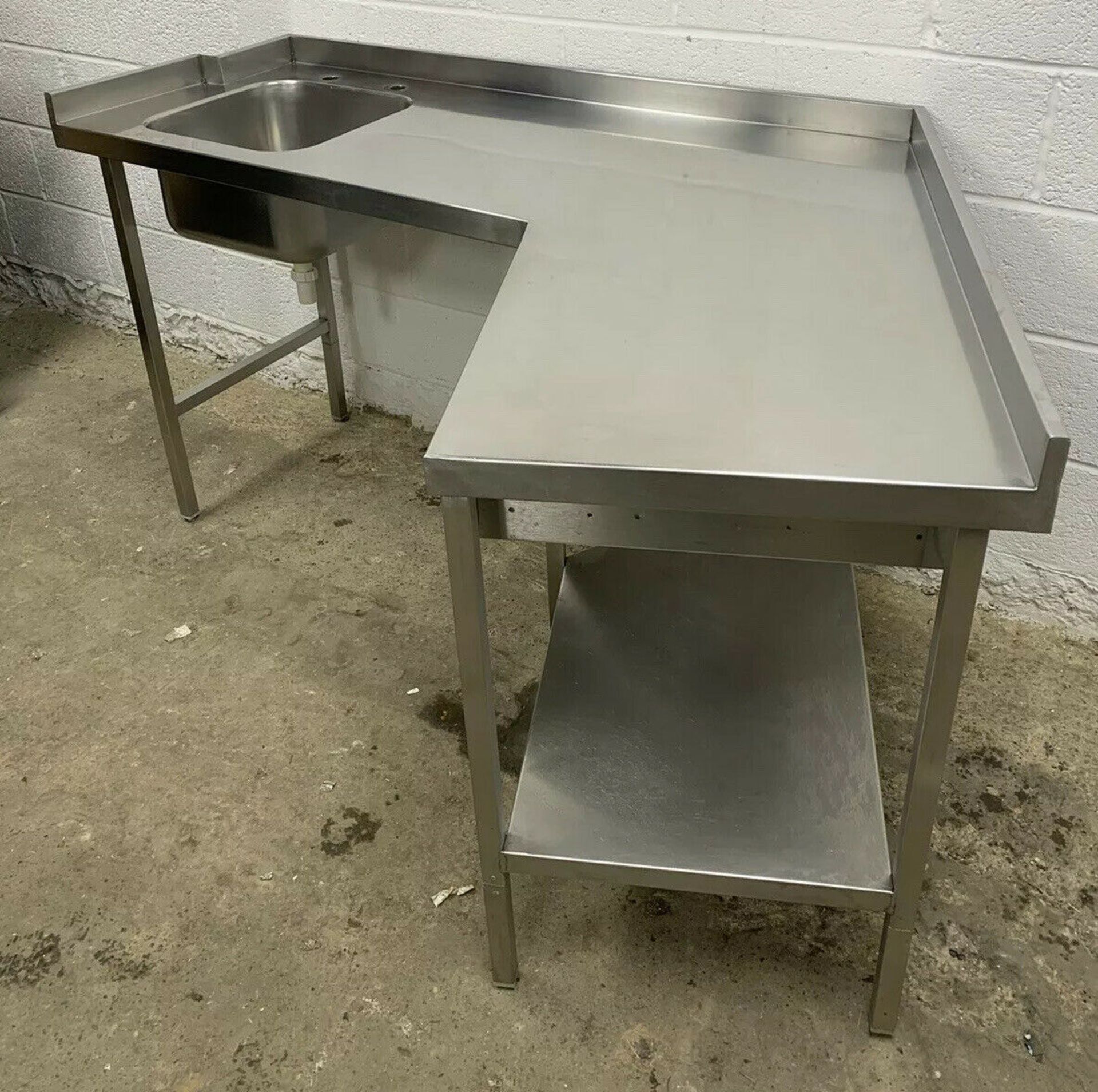 Stainless Steel Single Bowl Sink & Prep Table - Image 3 of 5