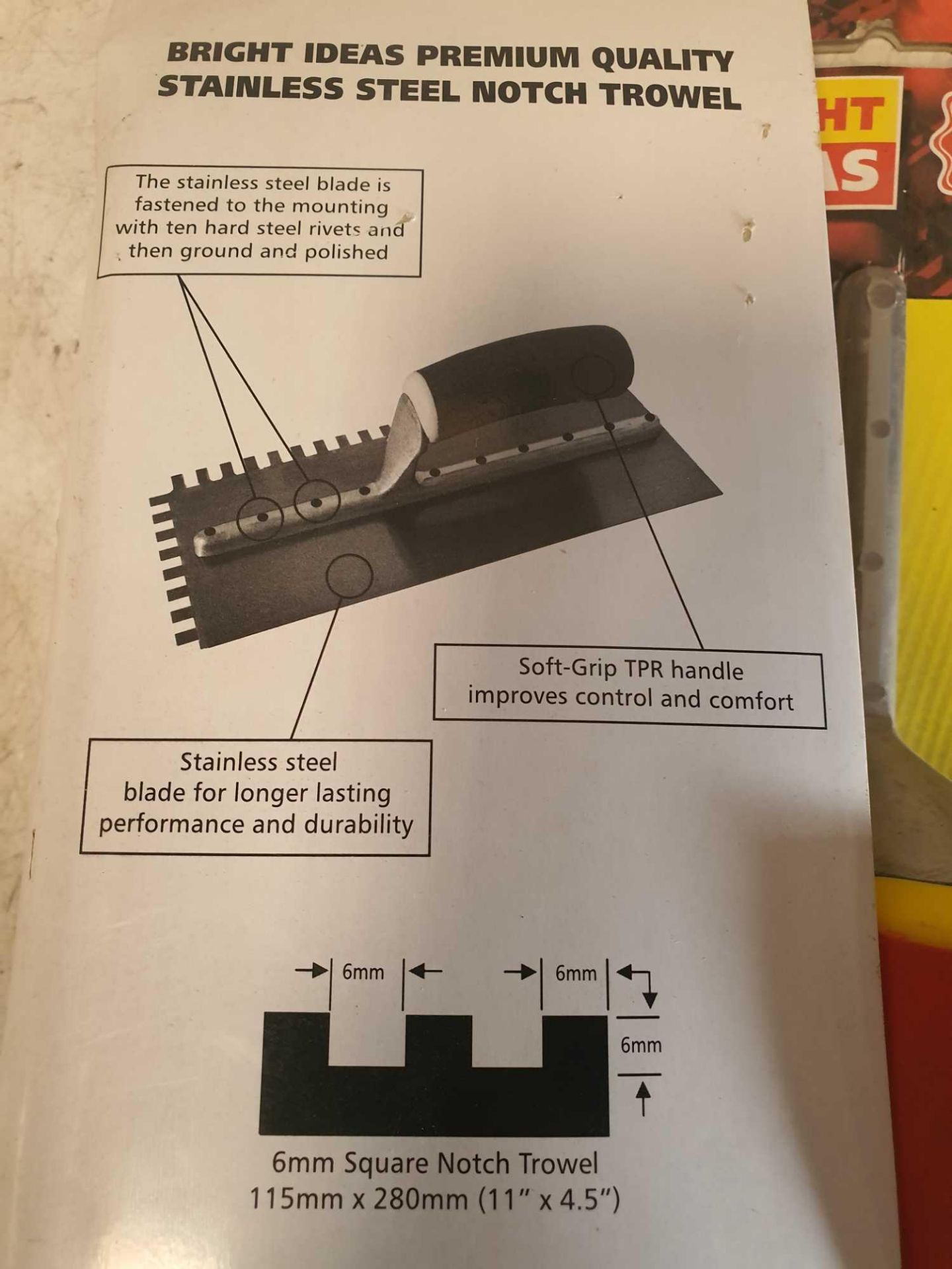 2 x notched trowel 6mm notch - Image 2 of 2