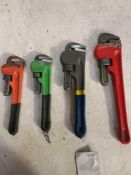 Set of 4 pipe wrench