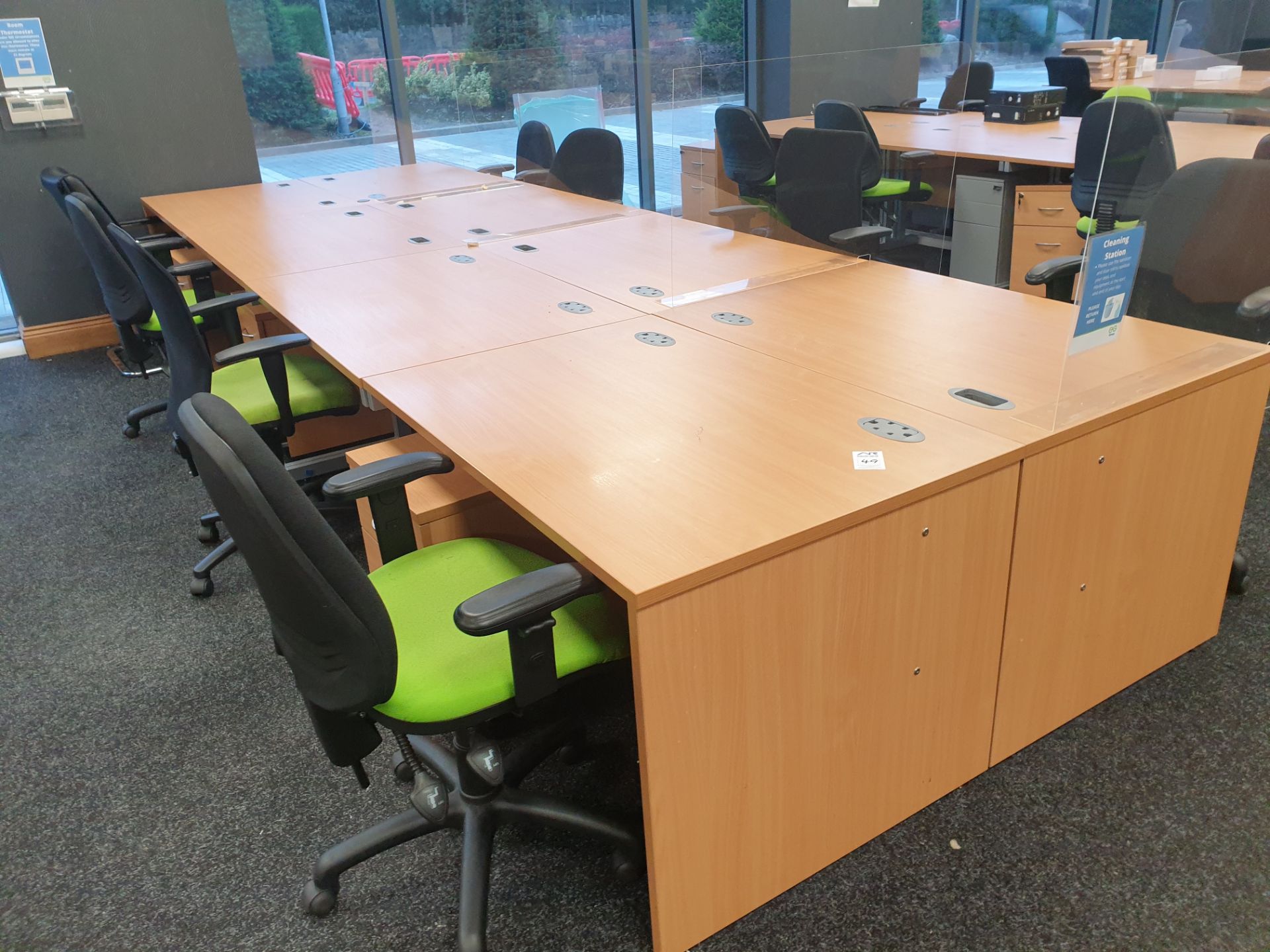 8 Person Workstation / Desks with covid screens