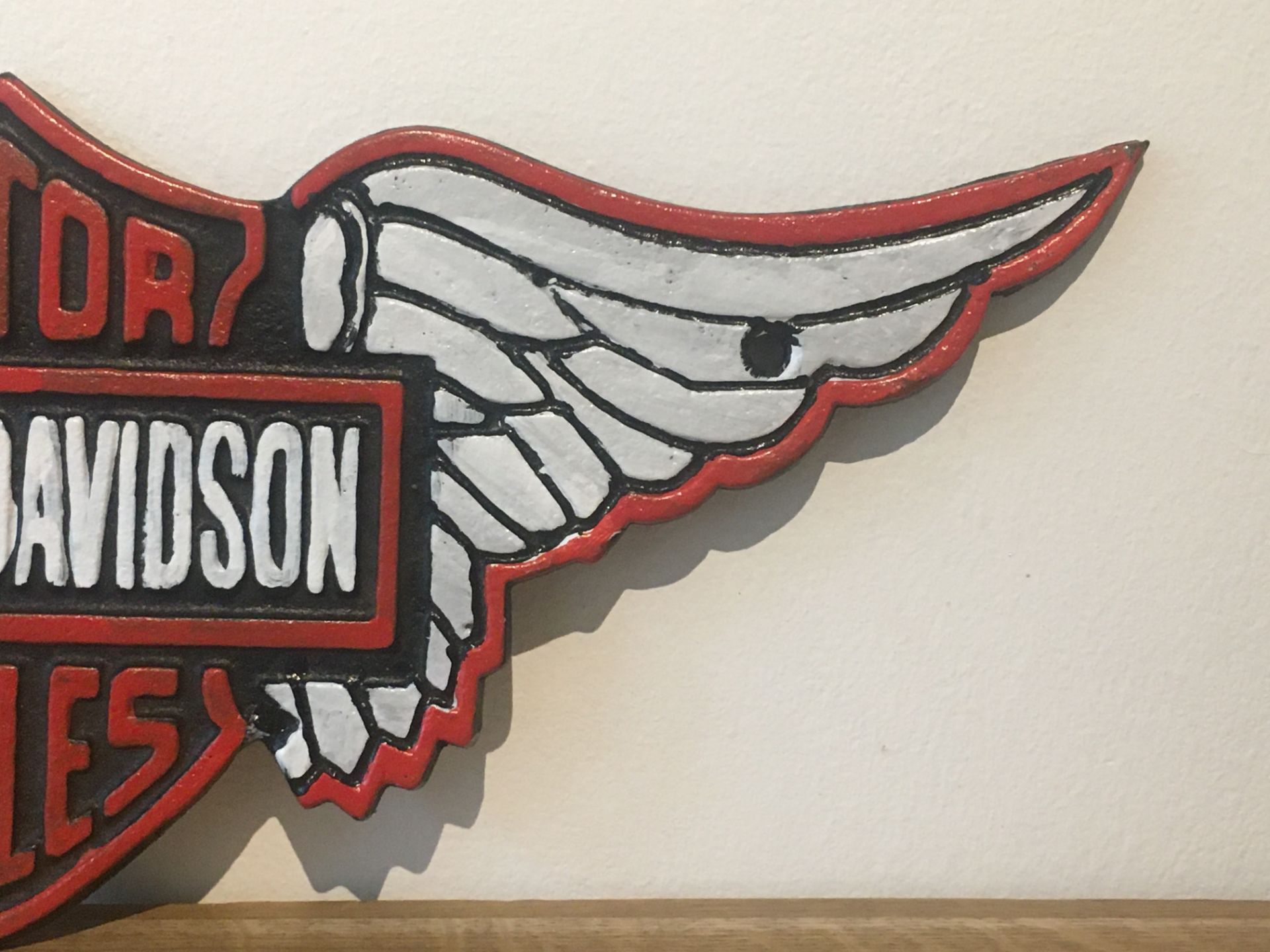 Cast Iron Harley Davidson Motorcycles Wing Sign - Bild 4 aus 4