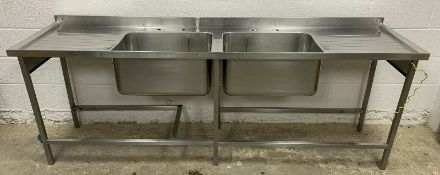 Stainless Steel Double Bowl Sink With Double Drainer