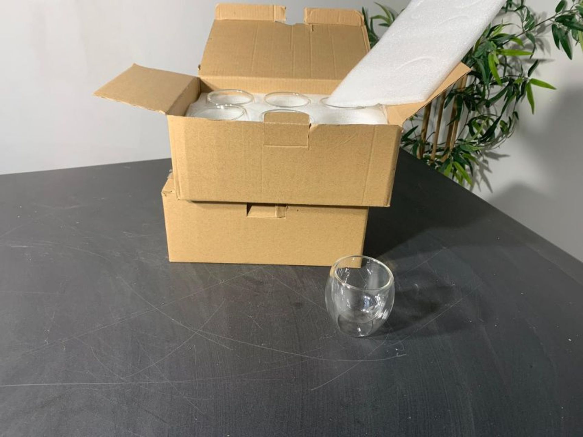 Glass Candle Holders 6 per box. 2 boxes per lot